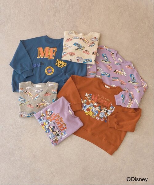 b・ROOM（ビールーム）の「【Disney】【毛玉バイバイ裏毛】ミッキー＆フレンズ/総柄スウェット（スウェット・キッズ・トップグレー/ラベンダー/オートミール・150cm/120cm/130cm/140cm/100cm/110cm）」の15枚目の写真