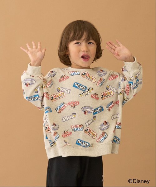 b・ROOM（ビールーム）の「【Disney】【毛玉バイバイ裏毛】ミッキー＆フレンズ/総柄スウェット（スウェット・キッズ・トップグレー/ラベンダー/オートミール・150cm/120cm/130cm/140cm/100cm/110cm）」の17枚目の写真