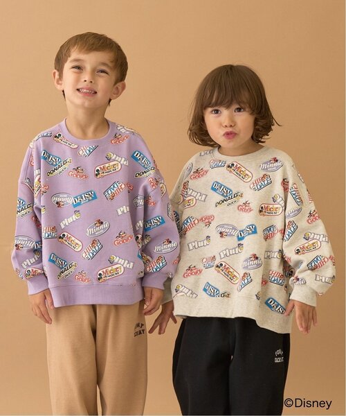 セール】【Disney】【毛玉バイバイ裏毛】ミッキー＆フレンズ/総柄