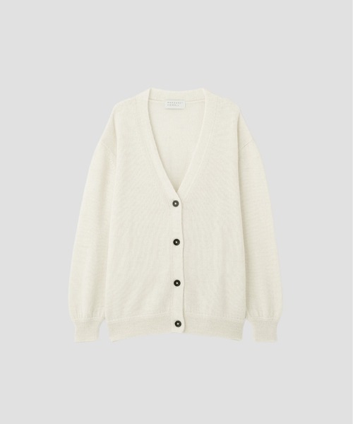 MARGARET HOWELL（マーガレットハウエル）の「ALPACA WOOL KNITWEAR（カーディガン/ボレロ・レディース・アイボリー/ブラック・FREE）」の4枚目の写真