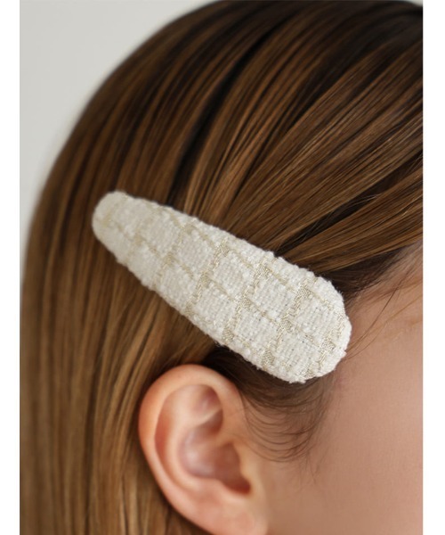 Edit Sheen（エディットシーン）の「ツイードデザインヘアピン（ヘアゴム・レディース・ホワイト/ホワイト系その他/ブラック・FREE）」の5枚目の写真