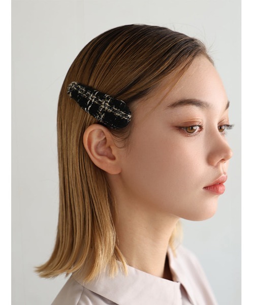 Edit Sheen（エディットシーン）の「ツイードデザインヘアピン（ヘアゴム・レディース・ホワイト/ホワイト系その他/ブラック・FREE）」の6枚目の写真