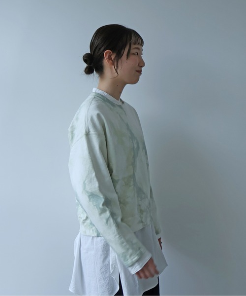 yuni(ユニ )の「●highcount コットン裏毛 ムラ染め short プルオーバー(スウェット・レディース・パープル/グリーン・FREE)」の12枚目の写真