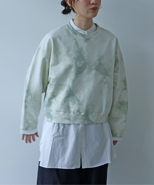 yuni(ユニ )の「●highcount コットン裏毛 ムラ染め short プルオーバー(スウェット・レディース・パープル/グリーン・FREE)」の7枚目の写真