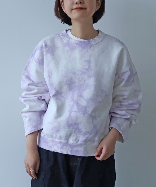 yuni(ユニ )の「●highcount コットン裏毛 ムラ染め short プルオーバー(スウェット・レディース・パープル/グリーン・FREE)」の18枚目の写真