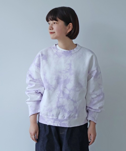 yuni(ユニ )の「●highcount コットン裏毛 ムラ染め short プルオーバー(スウェット・レディース・パープル/グリーン・FREE)」の19枚目の写真