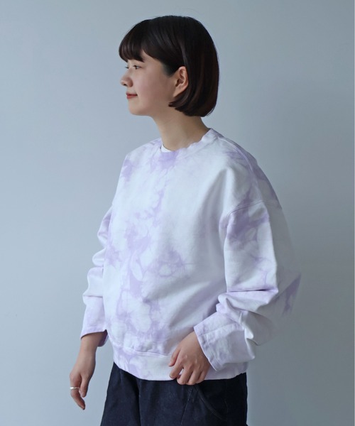 yuni(ユニ )の「●highcount コットン裏毛 ムラ染め short プルオーバー(スウェット・レディース・パープル/グリーン・FREE)」の20枚目の写真