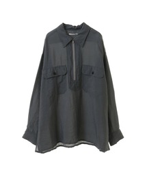 WASHER TAFFTA HALF ZIP SHIRT/シャツプルオーバー/ハーフジップ/CURRENTAGE