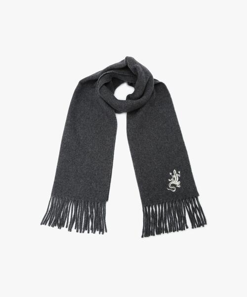アイコニック 刺繍 ウール マフラー ”Lezard”（マフラー）｜agnes b