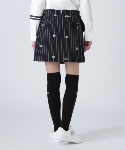 PEARLY GATES ストレッチサッカースカート＜ベースボールロゴ柄＞ PEARLY GATES】Peストレッチサッカースカート ＜ベースボールロゴ柄