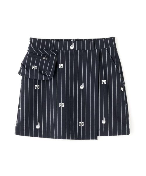 PEARLY GATES】Peストレッチサッカースカート ＜ベースボールロゴ柄