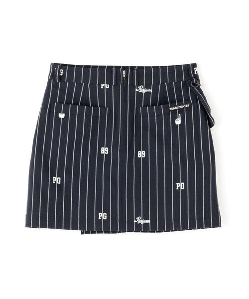 PEARLY GATES】Peストレッチサッカースカート ＜ベースボールロゴ柄