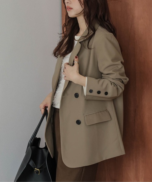 SUGAR BISKET（シュガービスケット）の「ダブル テーラードジャケット（テーラードジャケット・レディース・ブラック/グレー/ベージュ・フリー）」の3枚目の写真