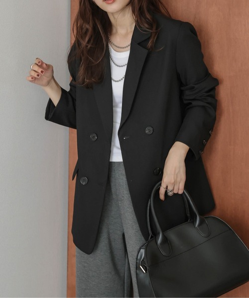 SUGAR BISKET（シュガービスケット）の「ダブル テーラードジャケット（テーラードジャケット・レディース・ブラック/グレー/ベージュ・フリー）」の5枚目の写真