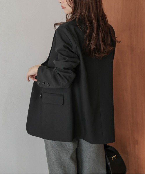 SUGAR BISKET（シュガービスケット）の「ダブル テーラードジャケット（テーラードジャケット・レディース・ブラック/グレー/ベージュ・フリー）」の6枚目の写真