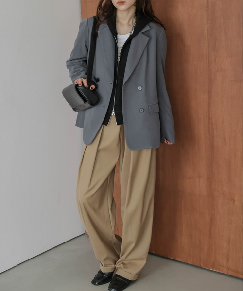 SUGAR BISKET（シュガービスケット）の「ダブル テーラードジャケット（テーラードジャケット・レディース・ブラック/グレー/ベージュ・フリー）」の9枚目の写真