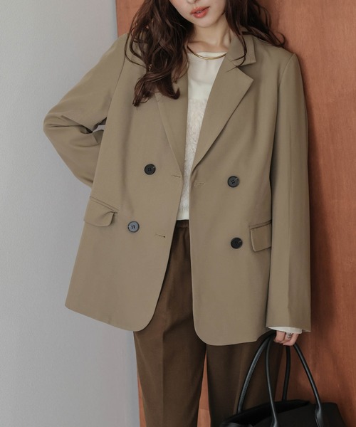 SUGAR BISKET（シュガービスケット）の「ダブル テーラードジャケット（テーラードジャケット・レディース・ブラック/グレー/ベージュ・フリー）」の11枚目の写真