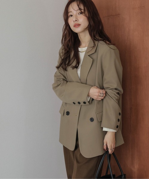 SUGAR BISKET（シュガービスケット）の「ダブル テーラードジャケット（テーラードジャケット・レディース・ブラック/グレー/ベージュ・フリー）」の13枚目の写真