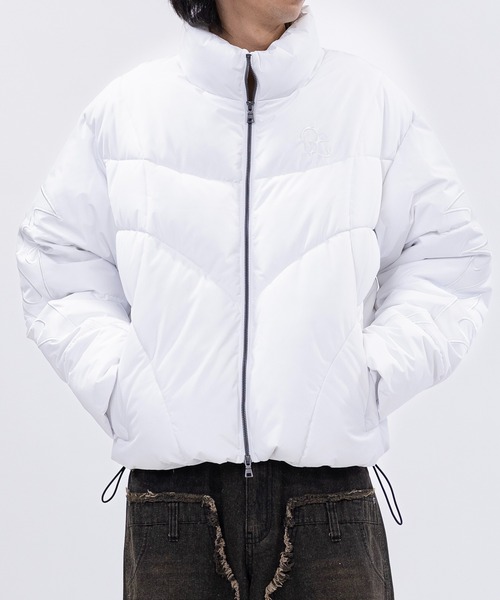 13】トライバルPuワッペン ショートパファージャケット（ダウン