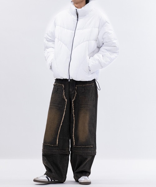 JOHN'S CLOSET（ジョンズクローゼット）の「【13】トライバルPuワッペン ショートパファージャケット（ダウンジャケット/コート・メンズ・ホワイト/ブラック・MEDIUM/LARGE/X-LARGE）」の11枚目の写真