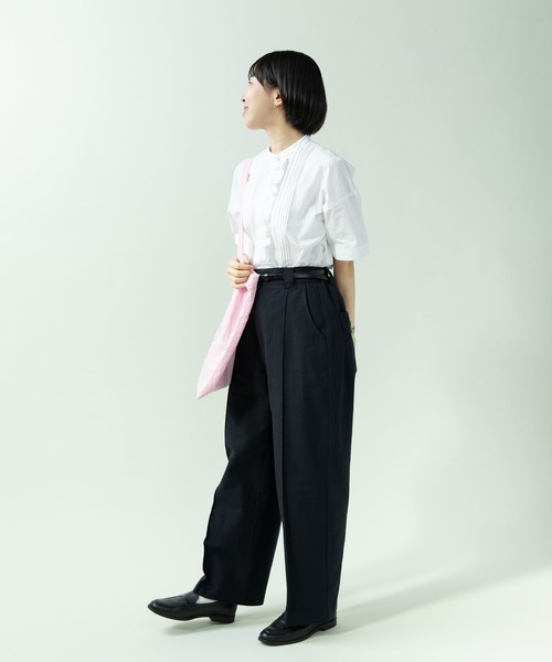 PAR ICI（パーリッシィ）の「綿麻ギャバ ストレートパンツ(セットアップ対応)（その他パンツ・レディース・ネイビー/ベージュ・FREE）」の10枚目の写真