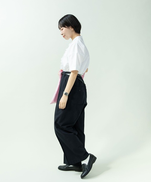 PAR ICI（パーリッシィ）の「綿麻ギャバ ストレートパンツ(セットアップ対応)（その他パンツ・レディース・ネイビー/ベージュ・FREE）」の11枚目の写真