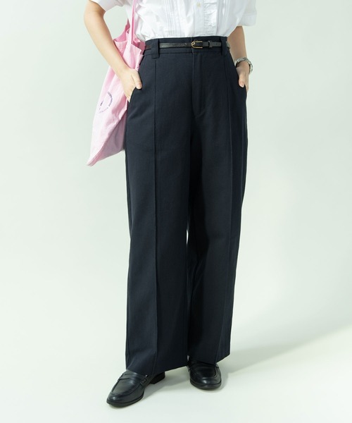 PAR ICI（パーリッシィ）の「綿麻ギャバ ストレートパンツ(セットアップ対応)（その他パンツ・レディース・ネイビー/ベージュ・FREE）」の17枚目の写真