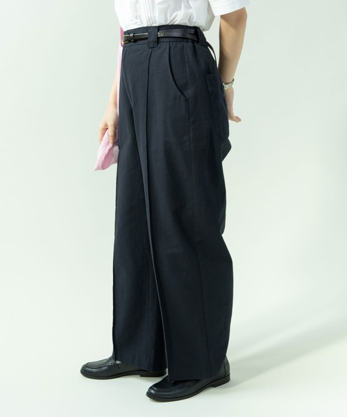 PAR ICI（パーリッシィ）の「綿麻ギャバ ストレートパンツ(セットアップ対応)（その他パンツ・レディース・ネイビー/ベージュ・FREE）」の19枚目の写真