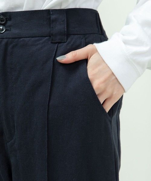 PAR ICI（パーリッシィ）の「綿麻ギャバ ストレートパンツ(セットアップ対応)（その他パンツ・レディース・ネイビー/ベージュ・FREE）」の6枚目の写真