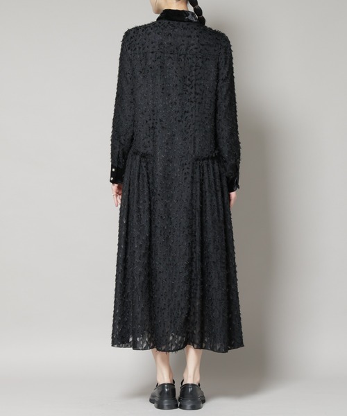 セール】フリンジジャガードナローシャツワンピース（ワンピース