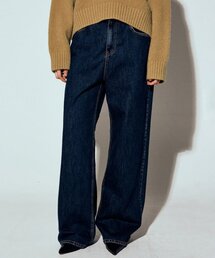 NICOLE STRAIGHT MAXI DENIM PANTS_BLUE