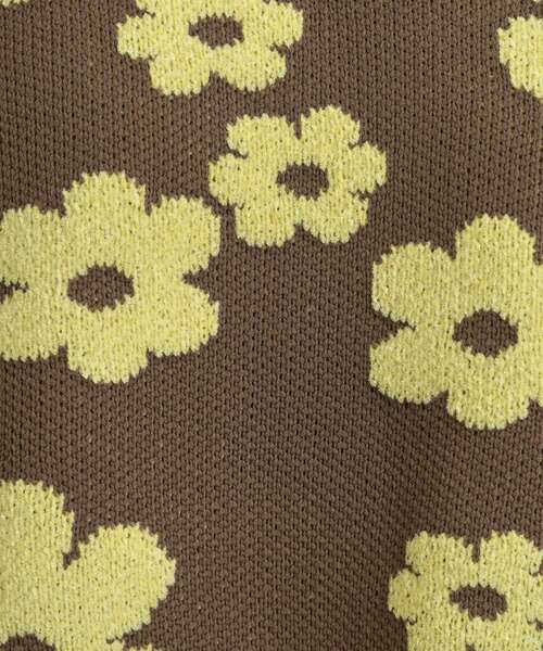 Cutie Blonde（キューティーブロンド）の「【S-LL】レトロ感漂う デイジー柄 総柄ニット（ニット/セーター・レディース・ライトグレー系/ダークブラウン系/チャコールグレー/ピンク系6・01/02/03/04）」の12枚目の写真