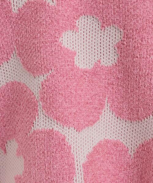 Cutie Blonde（キューティーブロンド）の「【S-LL】レトロ感漂う デイジー柄 総柄ニット（ニット/セーター・レディース・ライトグレー系/ダークブラウン系/チャコールグレー/ピンク系6・01/02/03/04）」の16枚目の写真