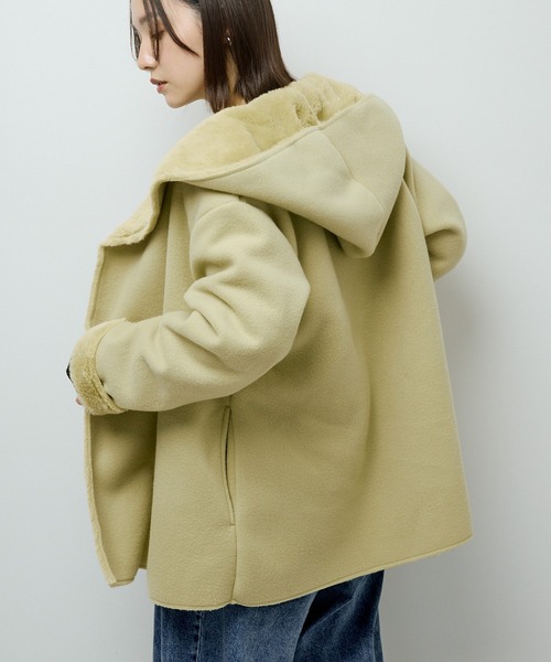 Green　Parks（グリーンパークス）の「フーディガウンコート（その他アウター・レディース・モカ/イエロー/チェック/ライトグレー・FREE）」の19枚目の写真