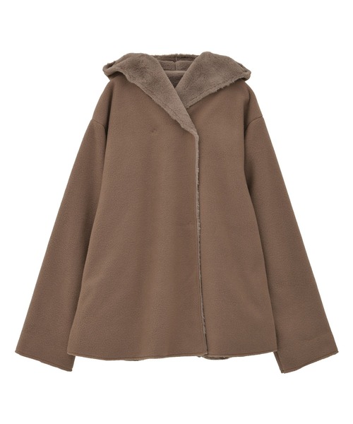 Green　Parks（グリーンパークス）の「フーディガウンコート（その他アウター・レディース・モカ/イエロー/チェック/ライトグレー・FREE）」の13枚目の写真