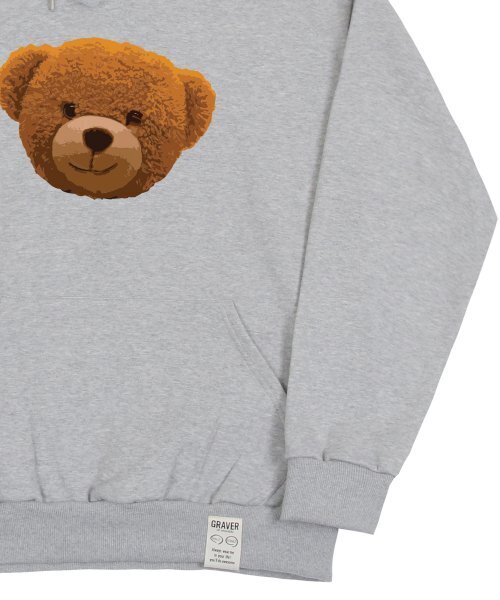 GRAVER（グレーバー）の「[ユニセックス]ビッグ OF ベア フードパーカー_グレー（パーカー・レディース・グレー・SMALL/MEDIUM/LARGE）」の5枚目の写真