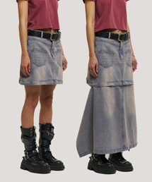 SUPERSUB（スーパーサブ）の「マルチウェイウォッシングデニムスカート - ウォッシュドパープル（スカート）」