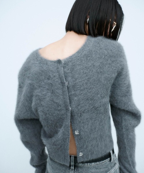THINGS THAT MATTER（シングス ザット マター）の「2WAY CROPPED FOX KNIT CARDIGAN / 2ウェイ クロップド フォックス ニット カーディガン（ニット/セーター・レディース・グレー/ブラック/ピンク・FREE）」の19枚目の写真