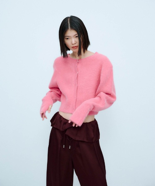 THINGS THAT MATTER（シングス ザット マター）の「2WAY CROPPED FOX KNIT CARDIGAN / 2ウェイ クロップド フォックス ニット カーディガン（ニット/セーター・レディース・グレー/ブラック/ピンク・FREE）」の20枚目の写真