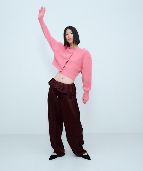 THINGS THAT MATTER（シングス ザット マター）の「2WAY CROPPED FOX KNIT CARDIGAN / 2ウェイ クロップド フォックス ニット カーディガン（ニット/セーター・レディース・グレー/ブラック/ピンク・FREE）」の21枚目の写真