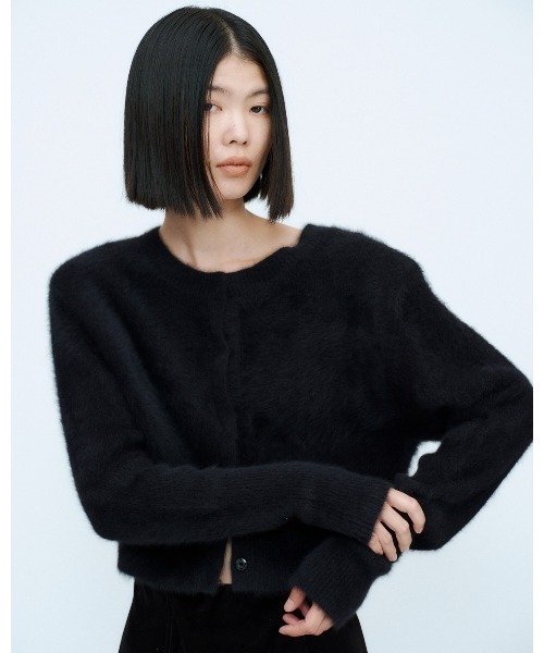 THINGS THAT MATTER（シングス ザット マター）の「2WAY CROPPED FOX KNIT CARDIGAN / 2ウェイ クロップド フォックス ニット カーディガン（ニット/セーター・レディース・グレー/ブラック/ピンク・FREE）」の22枚目の写真