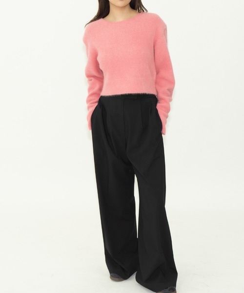 THINGS THAT MATTER（シングス ザット マター）の「2WAY CROPPED FOX KNIT CARDIGAN / 2ウェイ クロップド フォックス ニット カーディガン（ニット/セーター・レディース・グレー/ブラック/ピンク・FREE）」の6枚目の写真