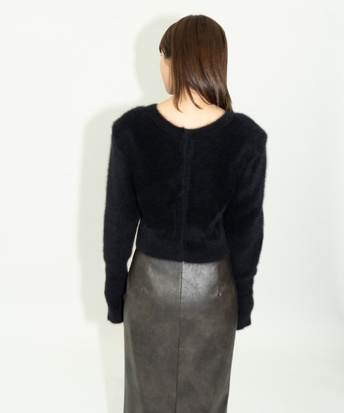 THINGS THAT MATTER（シングス ザット マター）の「2WAY CROPPED FOX KNIT CARDIGAN / 2ウェイ クロップド フォックス ニット カーディガン（ニット/セーター・レディース・グレー/ブラック/ピンク・FREE）」の13枚目の写真