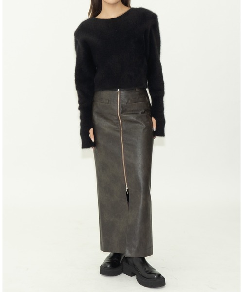 THINGS THAT MATTER（シングス ザット マター）の「2WAY CROPPED FOX KNIT CARDIGAN / 2ウェイ クロップド フォックス ニット カーディガン（ニット/セーター・レディース・グレー/ブラック/ピンク・FREE）」の14枚目の写真
