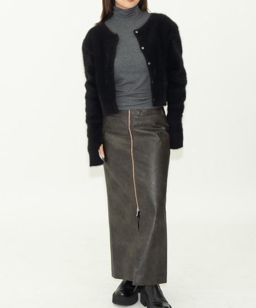 THINGS THAT MATTER（シングス ザット マター）の「2WAY CROPPED FOX KNIT CARDIGAN / 2ウェイ クロップド フォックス ニット カーディガン（ニット/セーター・レディース・グレー/ブラック/ピンク・FREE）」の11枚目の写真