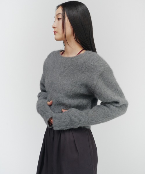 THINGS THAT MATTER（シングス ザット マター）の「2WAY CROPPED FOX KNIT CARDIGAN / 2ウェイ クロップド フォックス ニット カーディガン（ニット/セーター・レディース・グレー/ブラック/ピンク・FREE）」の16枚目の写真
