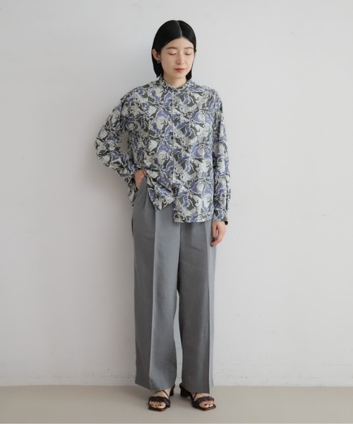 NOMBRE IMPAIR（ノンブルアンペール）の「スケッチホースPT　チビ衿ブラウス（シャツ/ブラウス・レディース・パープル/ブルー・FREE）」の5枚目の写真