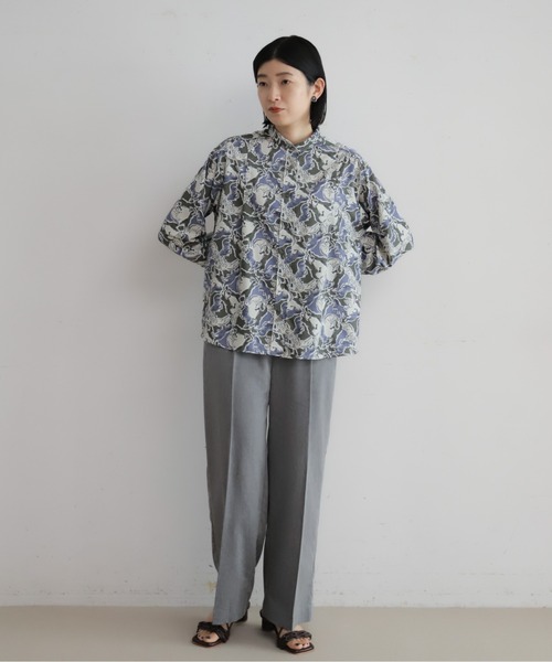 NOMBRE IMPAIR（ノンブルアンペール）の「スケッチホースPT　チビ衿ブラウス（シャツ/ブラウス・レディース・パープル/ブルー・FREE）」の6枚目の写真