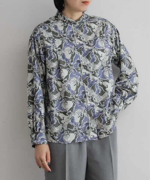 NOMBRE IMPAIR（ノンブルアンペール）の「スケッチホースPT　チビ衿ブラウス（シャツ/ブラウス・レディース・パープル/ブルー・FREE）」の9枚目の写真