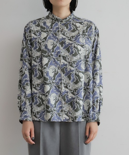 NOMBRE IMPAIR（ノンブルアンペール）の「スケッチホースPT　チビ衿ブラウス（シャツ/ブラウス・レディース・パープル/ブルー・FREE）」の20枚目の写真